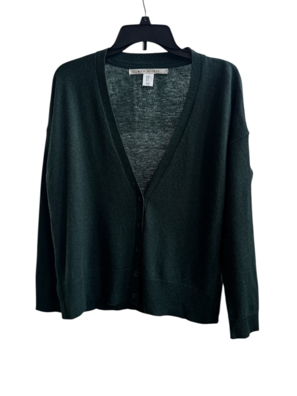 New Mac Studio Women’s V-neck sweater cardigan green size S relaxed fit